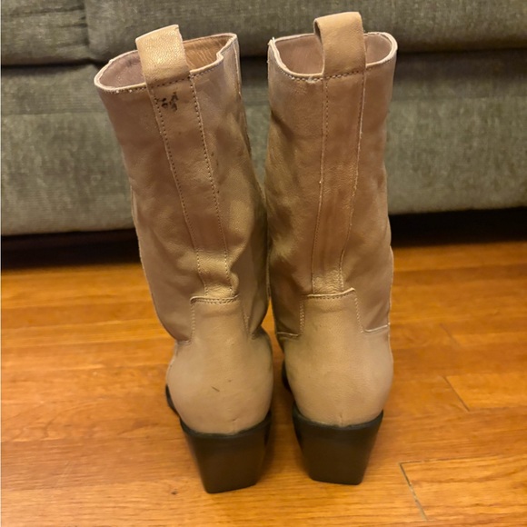 Free People Tan Heeled Boots with Silver Accents - Picture 3 of 8